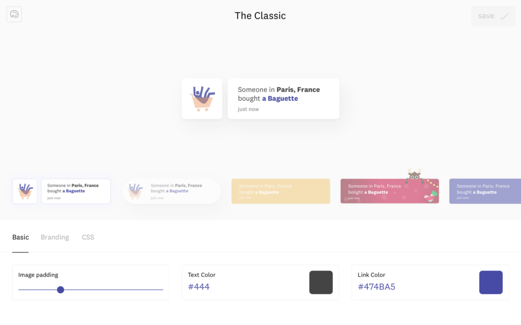 Fomo notifications editor