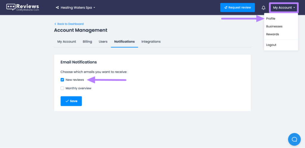 Setting up email notifications in LocalImpact