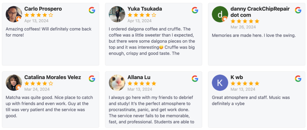Reviews On My Website review widget example