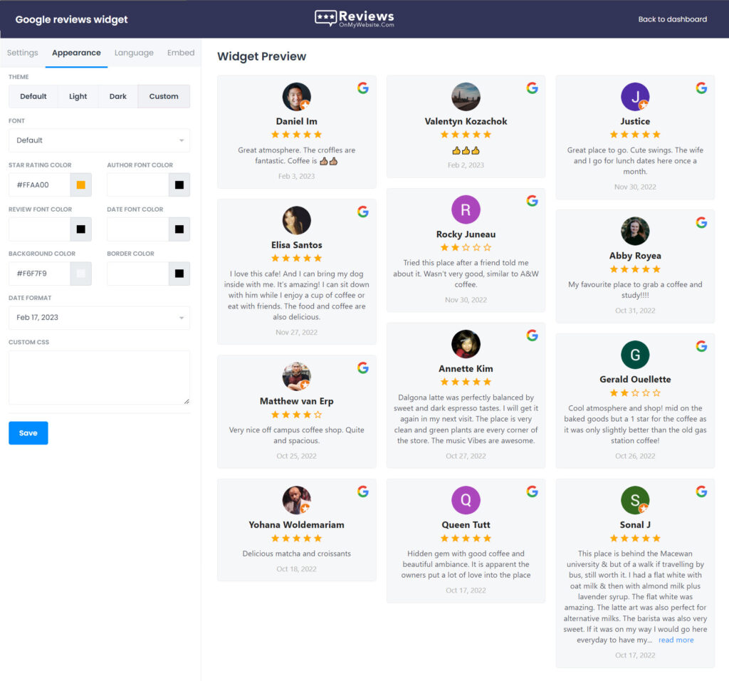 LocalImpact widget editor