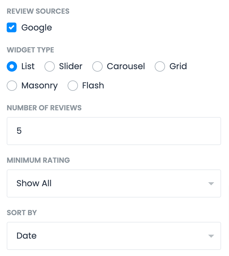 Widget editor settings in LocalImpact