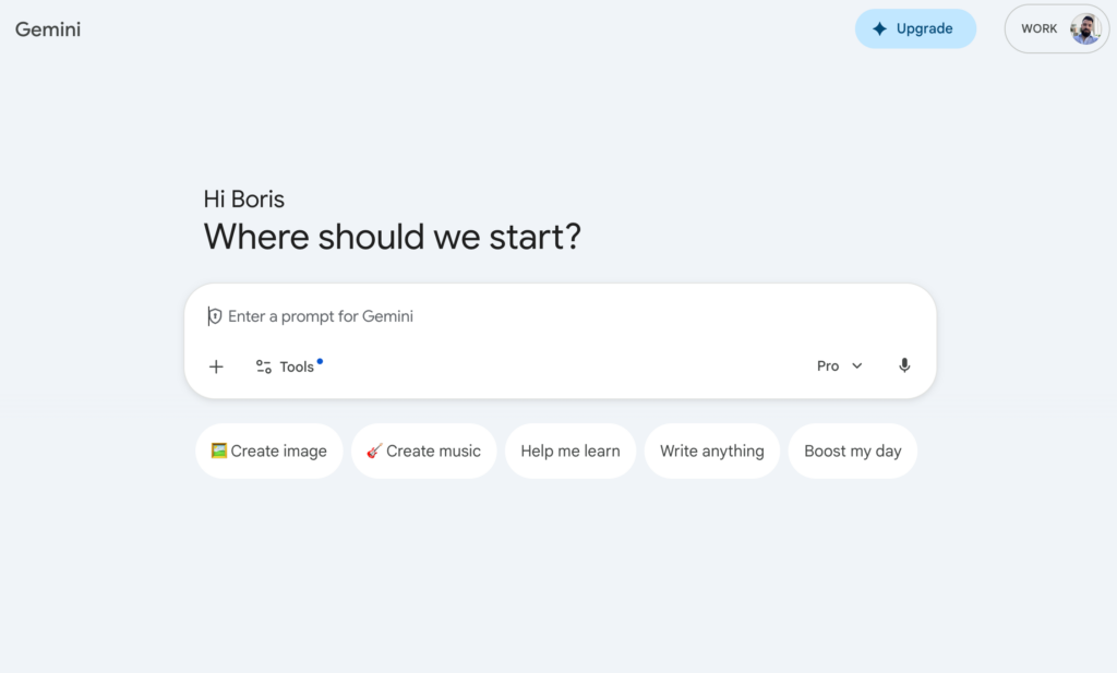 google gemini screenshot