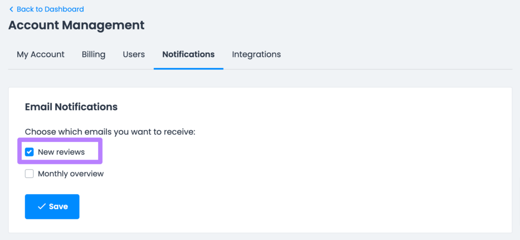 Enabling email notifications for new reviews in LocalImpact
