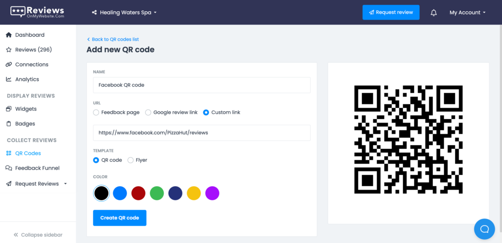 Creating a QR code with LocalImpact