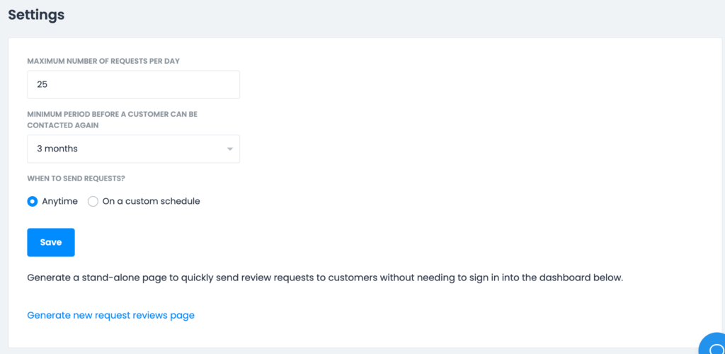 Additional review request settings in LocalImpact