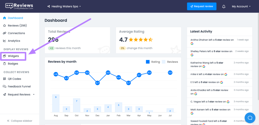 Accessing the Widgets section in LocalImpact