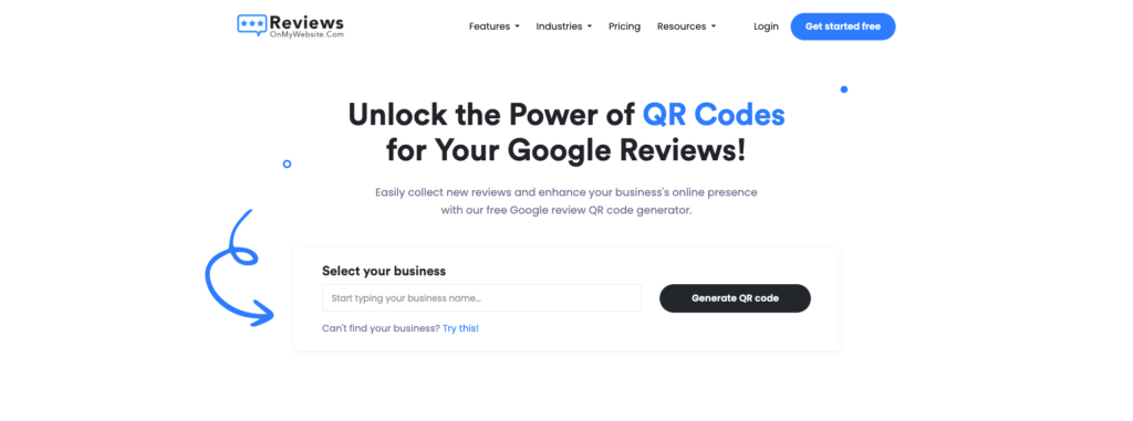 A screenshot of LocalImpact's free QR code generator