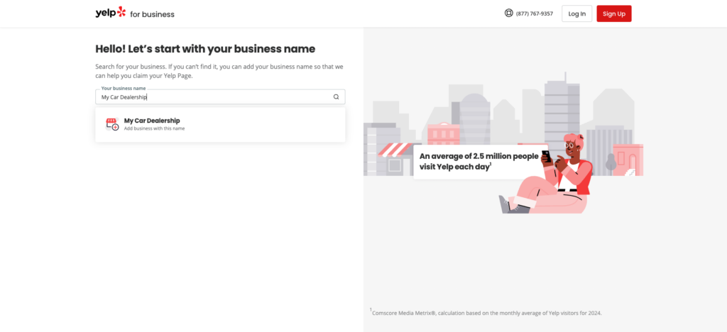 Claiming a business's Yelp profile