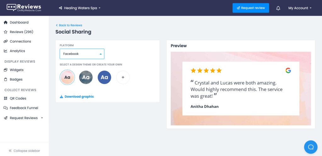 LocalImpact social sharing feature