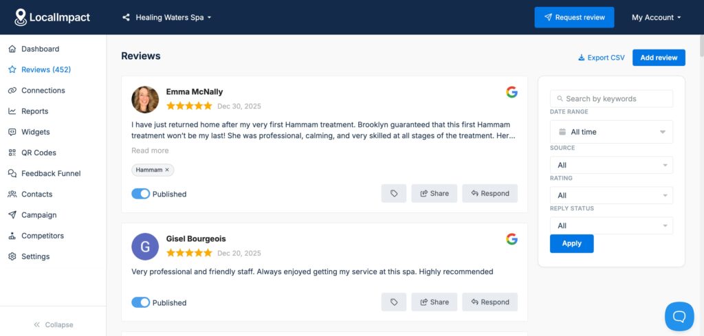 LocalImpact review feed