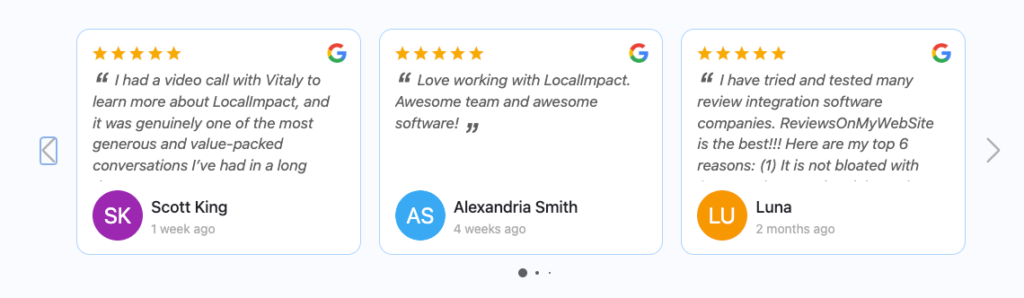 LocalImpact review widget